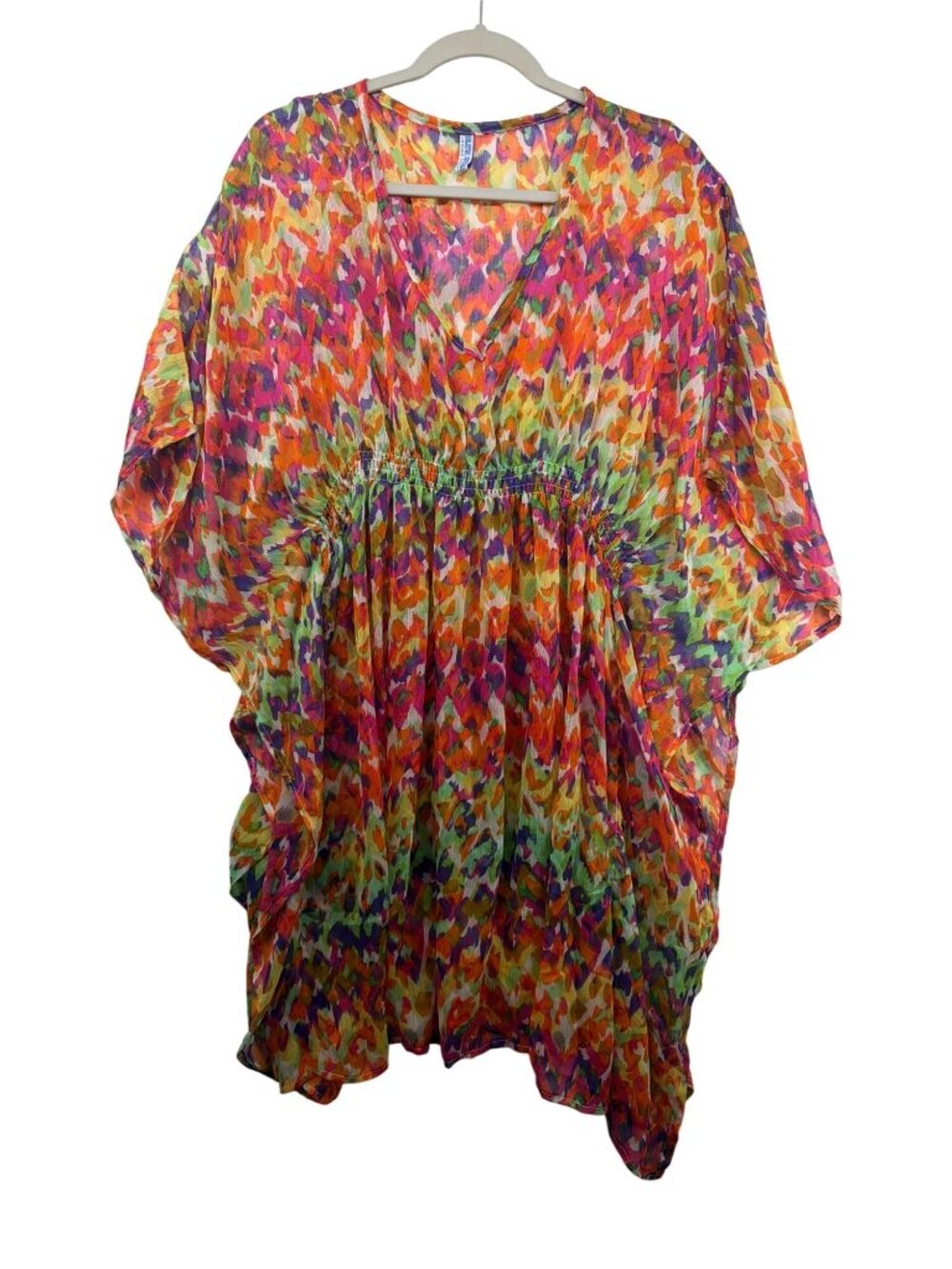 Blue Star Women Swimsuit Cover Rainbow Confetti Boho Hippie Beachy Cruise Resort